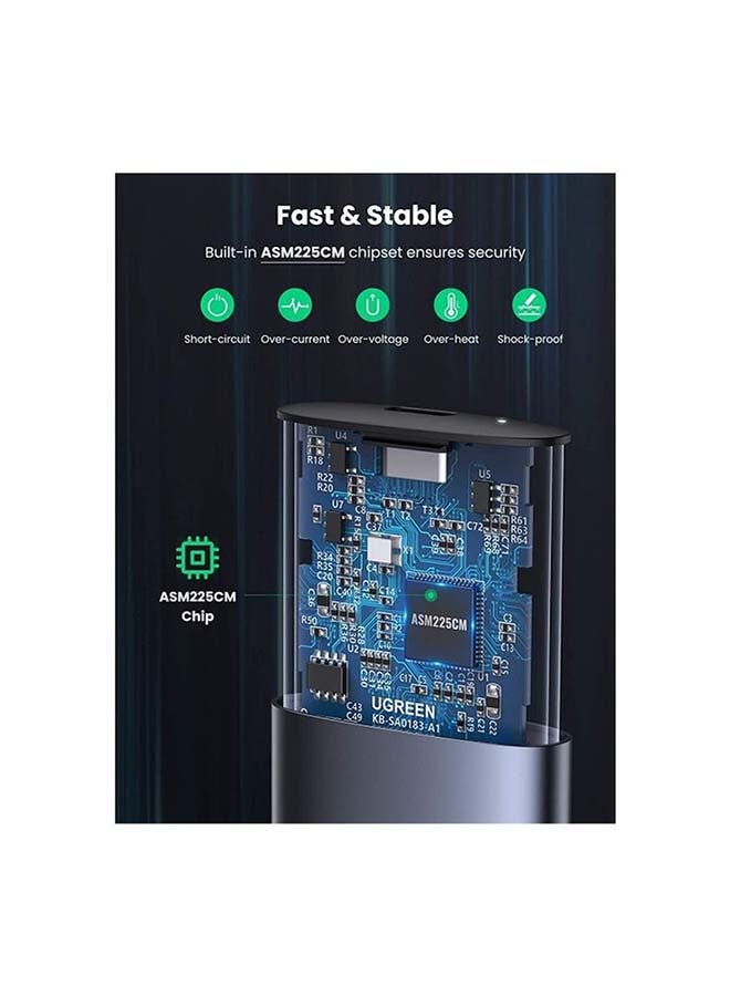 يو جرين محرك أقراص SSD M.2 SATA USB 3.1 الجيل الثاني إلى M2 NGFF إلى مقبس M.2 M+B/B 2280 2260 2242 2230 قارئ بطاقات ثاندربولت 3 WD أزرق ثلاثي الأبعاد وسامسونج 860 إيفو أخضر - Image 4